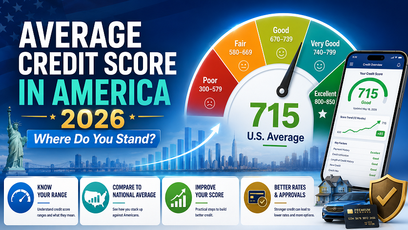 verage credit score in America 2026 — national breakdown by age state and scoring model