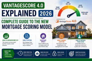 VantageScore 4.0 explained 2026 — comparison chart showing how the new mortgage scoring model differs from Classic FICO with trended data, rent reporting, and paid collections treatment