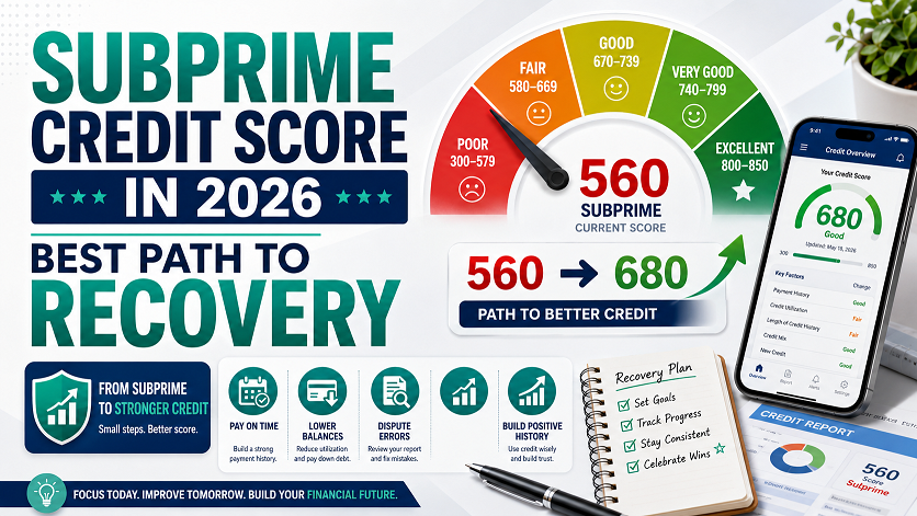 subprime credit score 2026, how to fix subprime credit score, subprime to prime credit, secured credit card subprime, credit builder loan subprime, how long to recover from subprime credit, pay for delete collections 2026